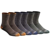 Dickies Men's Dri-tech Moisture Control 6-Pack Comfort Length Crew Socks, Comfort Length Tipped (6 Pairs), Shoe Size: 5-9