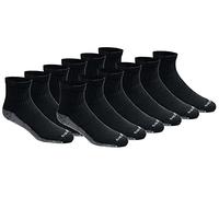 Dickies Men's Dri-tech Moisture Control Quarter Socks Multipack, Black, Shoe Size: 5-9