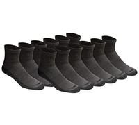 Dickies Men's Dri-tech Moisture Control Quarter Socks Multipack, Charcoal (12 Pairs), Shoe Size: 15-17