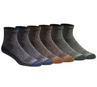 Dickies Men's Dri-tech Moisture Control Quarter Socks Multipack, Heathered Colors (6 Pairs), Shoe Size: 12-15