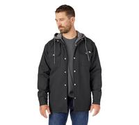 Dickies Men's Fleece Hooded Duck Shirt Jacket with Hydroshield, Black, MD-M