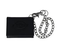 Dickies Men's Leather Chain Trifold Classic Capacity Wallet Black
