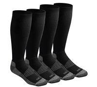 Dickies Men's Light Comfort Compression Over-The-Calf Socks, Black (4 Pairs), Shoe Size: 6-12