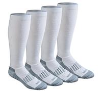 Dickies Men's Light Comfort Compression Over-The-Calf Socks, White (4 Pairs), Large