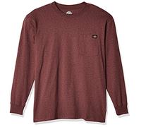 Dickies Men's Long Sleeve Heavyweight Crew Neck, Burgundy Single Dye Heather, LG