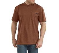 Dickies Men's Short Sleeve Heavyweight Crew Neck Tee, Rustic Red Single Dye Heather, M