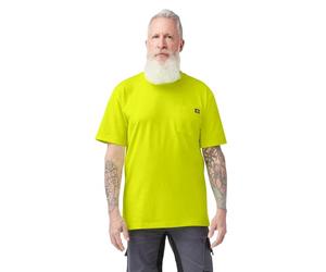 Dickies Men's Short Sleeve Heavyweight Neon Crew Neck, Bright Yellow, M