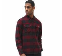 Dickies New Sacramento Camicia manica lunga Uomo, rosso vinaccia nero quadri, taglia S