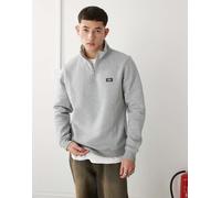 Dickies - Oakport - Maglione grigio mélange con zip corta e logo piccolo S