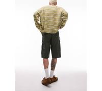 Dickies - Painter - Pantaloncini ampi in denim blu indaco con tinta gialla-Bianco W30