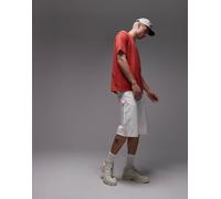 Dickies - Pantaloncini di jeans ampi bianco sporco con cuciture a contrasto W34