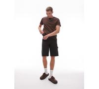 Dickies - Pantaloncini neri e bianco sporco con motivo gessato-Nero W28