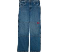 Dickies - Pantaloni dal taglio ampio e dritto - Double Knee Loose Straight Jeans Mid Blue Fade Wash per Uomo in Cotone - Taglia 34 US