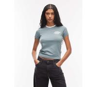 Dickies - Plainville - T-shirt baby blu con bordi a contrasto XL
