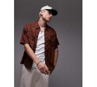 Dickies - River Ranch - Camicia marrone cappuccino stile western XS