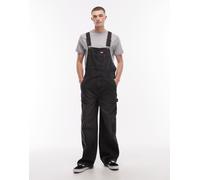 Dickies - Salopette di jeans ampia lavaggio nero sbiadito L