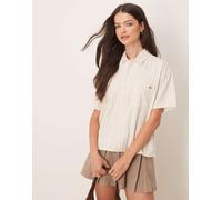 Dickies - Service - Camicia oversize a maniche corte color bianco sporco a righe XS