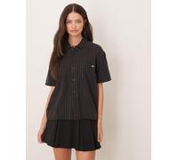 Dickies - Service - Camicia oversize a maniche corte nera a righe-Nero M