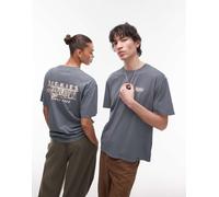 Dickies - T-shirt blu medio con stampa sul retro "Service Station" S