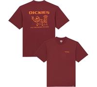Dickies - T-shirt casual da uomo in cotone - Burns Tee SS Andorra per Uomo in Cotone - Taglia L - Bordeaux Bordeaux L