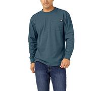 Dickies T-Shirt da Uomo a Maniche Lunghe con Tasca, Blu Baltico Single Dye Heather, M