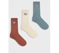 Dickies - Valley Grove - Confezione da 3 paia di calzini verde, color cuoio e marrone-Grigio M