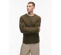 Dickies - Vanleer - Maglione pesante lavorato a trecce verde kaki scuro S