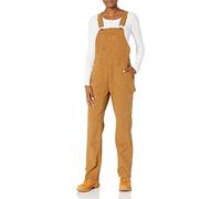 Dickies Women's Double Front Bib Overalls, Rinsed Brown Duck, Small