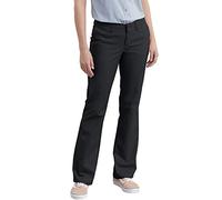 Dickies Women's Flat Front Stretch Twill Pant, Black, 14 Regular