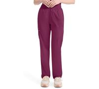 Dickies Women's Petite EDS Signature Scrubs Missy Fit Pull-On Cargo Pant, Wine, Small/Petite
