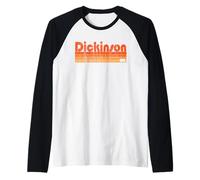 Dickinson, North Dakota Retro anni '80 Maglia con Maniche Raglan