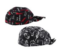 Dickly 2 Pezzi Cappello da Cuoco Regolabile Tie Back Cappello Bandana Testa Sciarpa Berretto da Cuoco Donna Uomo Berretto da Cameriere Catering Teschio