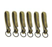 Dickly 6 Pezzi Portachiavi Amo da Pesca Giapponese a Forma di U Ciondolo Portafogli Fai-da-Te con Clip da Cintura Accessori per la Lavorazione della Pelle, Bronzo Scuro