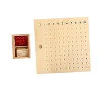Dickly Aggiunta di sottrazione di matematica, game di tavolo compatto dell'apprendimento portatile, manipolanti di matematica in legno per bambini in età, Rosso
