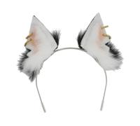 Dickly Bambola Accessorio Accessorio per le orecchie animali Auricolare Custode per copricapo Peluga Ceso per capelli in costume per le performance Fancy, Nero Bianco