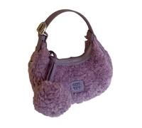 Dickly Borsa a tracolla in peluche da donna alla moda con tracolla regolabile, borsa, Viola