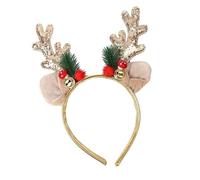Dickly Cerchietto con corna di natalizio, accessori decorativi per capelli da travestire, Oro