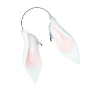 Dickly Cerchietto con orecchie da coniglio, graziosi accessori per cosplay per carnevale, Natale, Halloween, cosplay, Bianco E Rosa