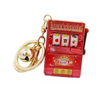 Dickly Ciondolo Portachiavi Mini Slot Machine, Regali in Miniatura riempitivi Compleanno Mini Gioco Arcade Giocattolo Regali di Gioco per Ragazze Bambini, Rosso