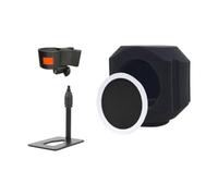 Dickly Copertura Microfono Schermata Del Microfono con Supporto per Il Desktop E Spugna Del Suono Clip per Supporti per Microfono Desktop Esterno, Nero