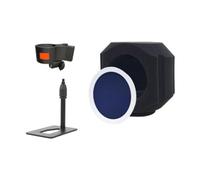 Dickly Copertura Microfono Schermata Del Microfono con Supporto per Il Desktop E Spugna Del Suono Clip per Supporti per Microfono Desktop Esterno, Blu