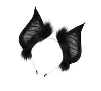 Dickly Fascia per capelli con orecchie di pipistrello finte di animali, cerchietto per capelli con orecchie di pelo di animali per il ballo di fine anno