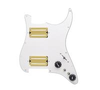 Dickly Pickup per chitarra elettrica Grattchplate Parti per strumenti a corda Ricambio professionale 11 Fori HH per montaggio ST, Bianco Giallo