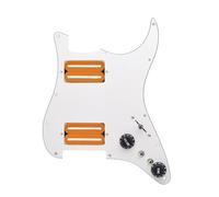 Dickly Pickup per chitarra elettrica Grattchplate Parti per strumenti a corda Ricambio professionale 11 Fori HH per montaggio ST, Bianco Arancione