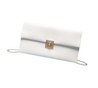 Dickly Pochette da donna Borsa da sera elegante per una serata fuori, una cena, un ballo di fine anno, Bianco