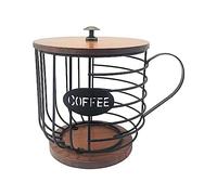 Dickly Porta cialde per caffè Contenitore per cialde per caffè Tazza per organizzatore, Gabbie per Capsule di caffè in Ferro Cestello portaoggetti per, Nero