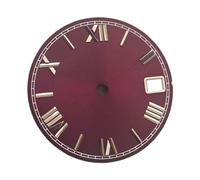 Dickly Quadrante di ricambio con numeri da 28,5 mm per polsi sottili Premium, quadrante professionale in metallo per movimento NH35, Rosso