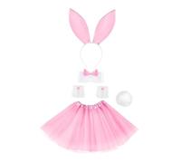 Dickly Set Costume da Coniglio Cartoon per Donna per Vestire Feste a Tema Pasquale Festival, Rosa