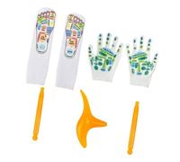 Dickly Set di strumenti per riflessologia con penna a punta, calzini per dita dei piedi, calzini SPA, grafici traspiranti, guanti per strumenti di