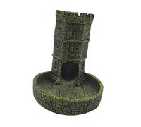 Dickly Torre dei Dadi con Vassoio da Parete Intagliato Vassoio da Lancio dei Dadi Decorazione del Tavolo in Resina Gioco di Ruolo da Tavolo, Giallo Verde